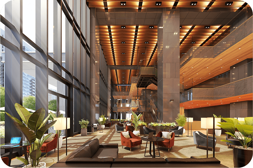 ホテルのラウンジをイメージした写真